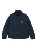 Emporio Armani quilted chevron-pattern jacket - Blue