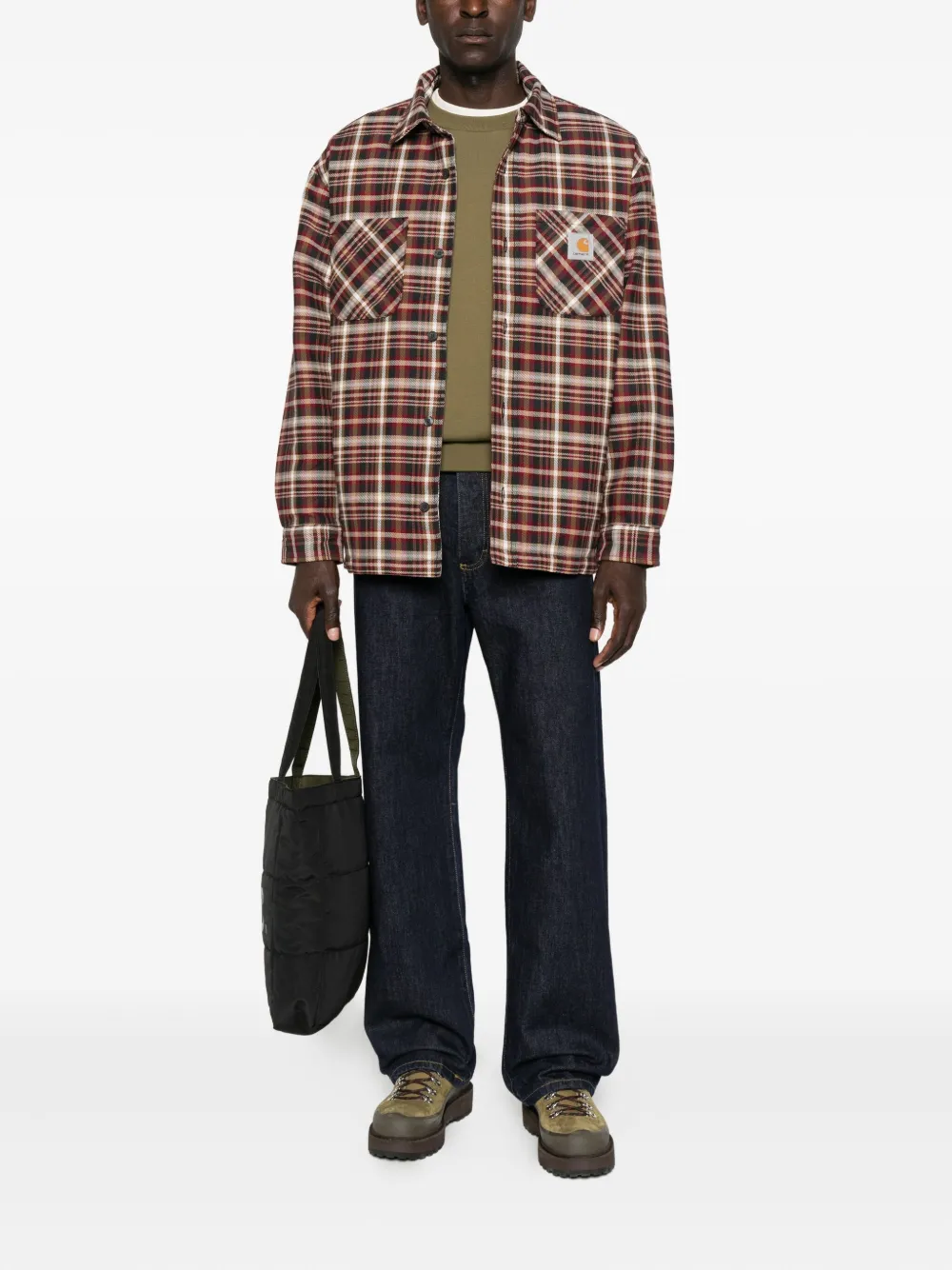 Carhartt Plaid Pattern Long Sleeve Shirt Jacket In Multi