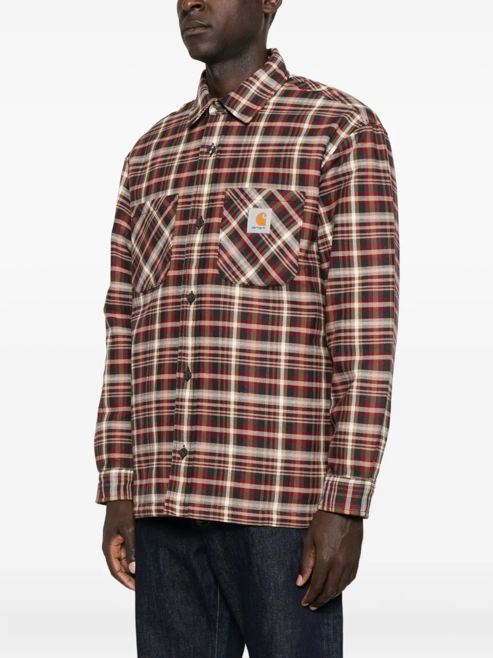 Carhartt Plaid Pattern Long Sleeve Shirt Jacket In Multi