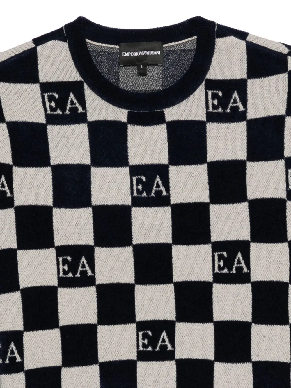 Emporio Armani Geruite trui Zwart