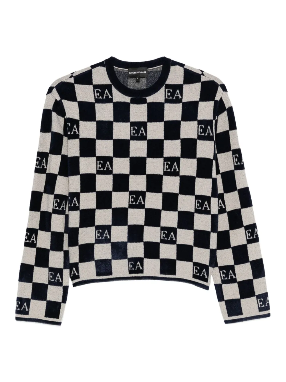 Emporio Armani check-pattern sweater | Black | Image 1