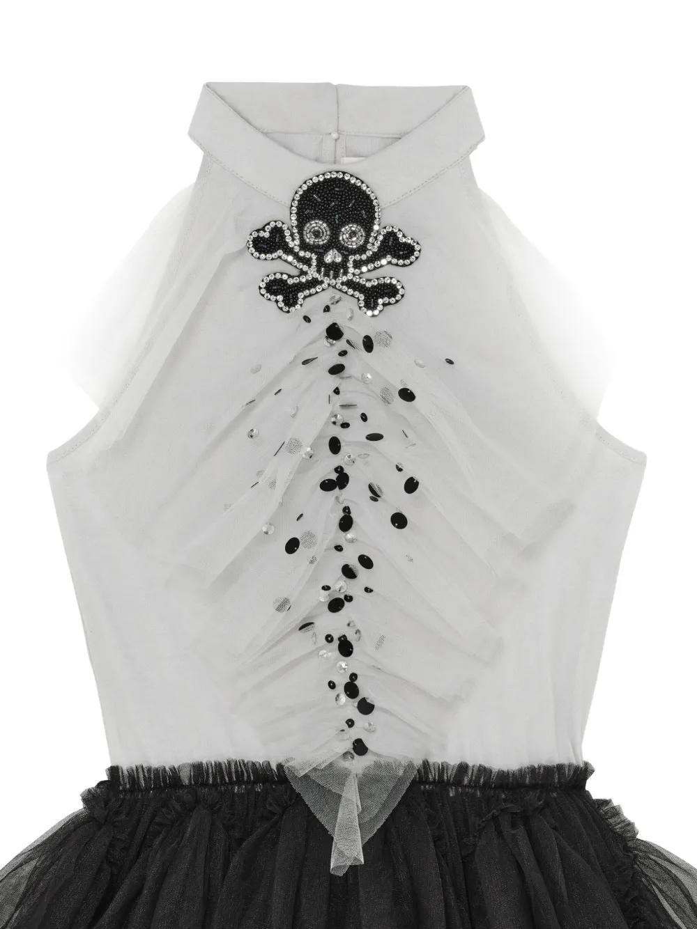 Tutu Du Monde Walk The Plank tulen jurk verfraaid met doodskop Wit