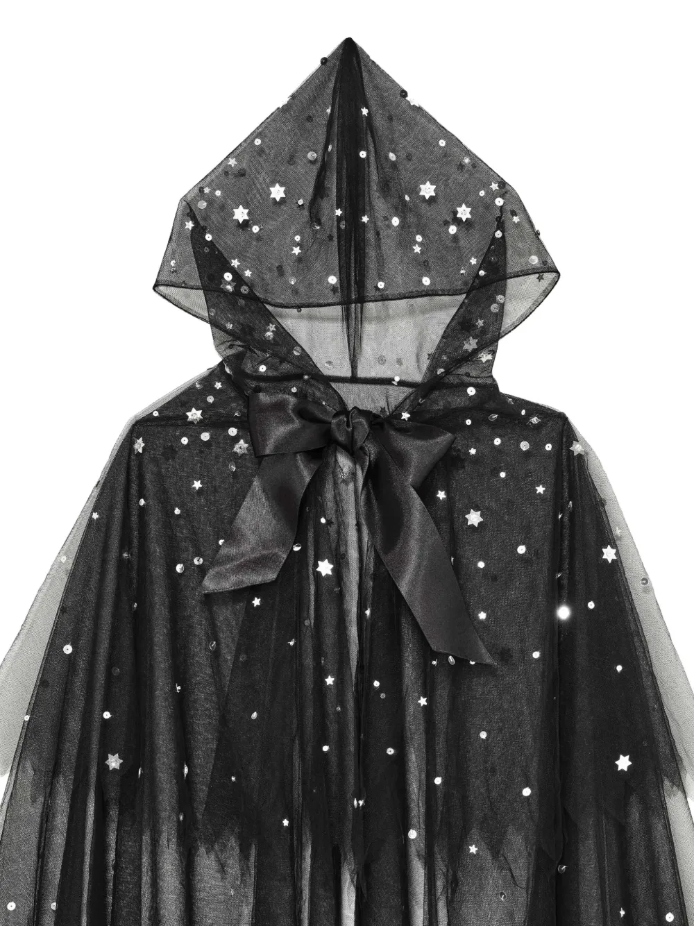 Tutu Du Monde Cape verfraaid met ster en capuchon Zwart