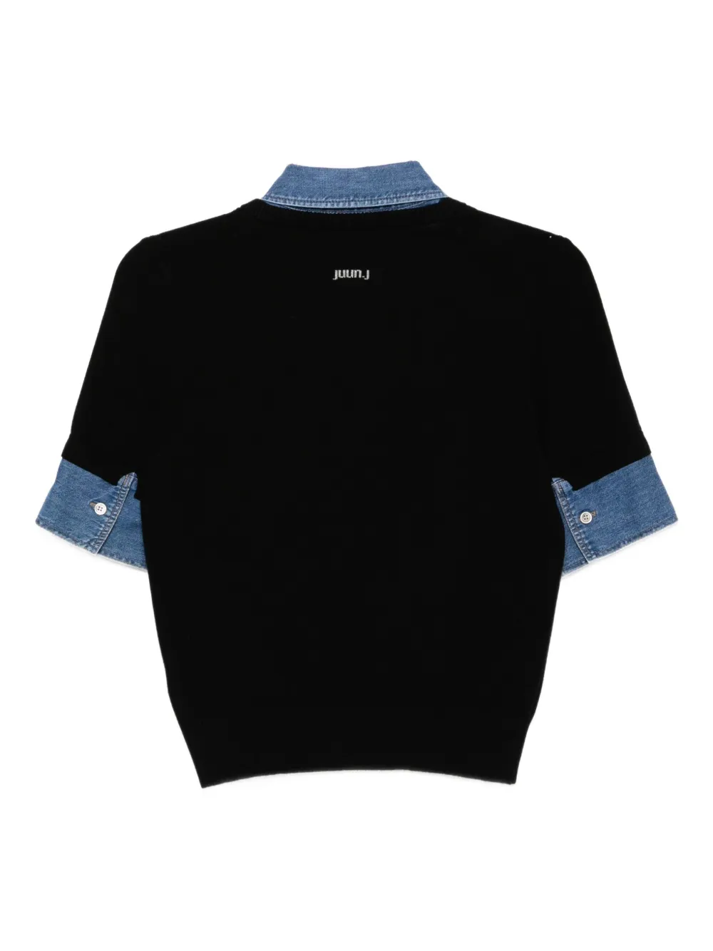 Juun.J Top met gelaagd effect - Zwart