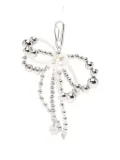 Juun.J ribbon beaded keyring - Silver
