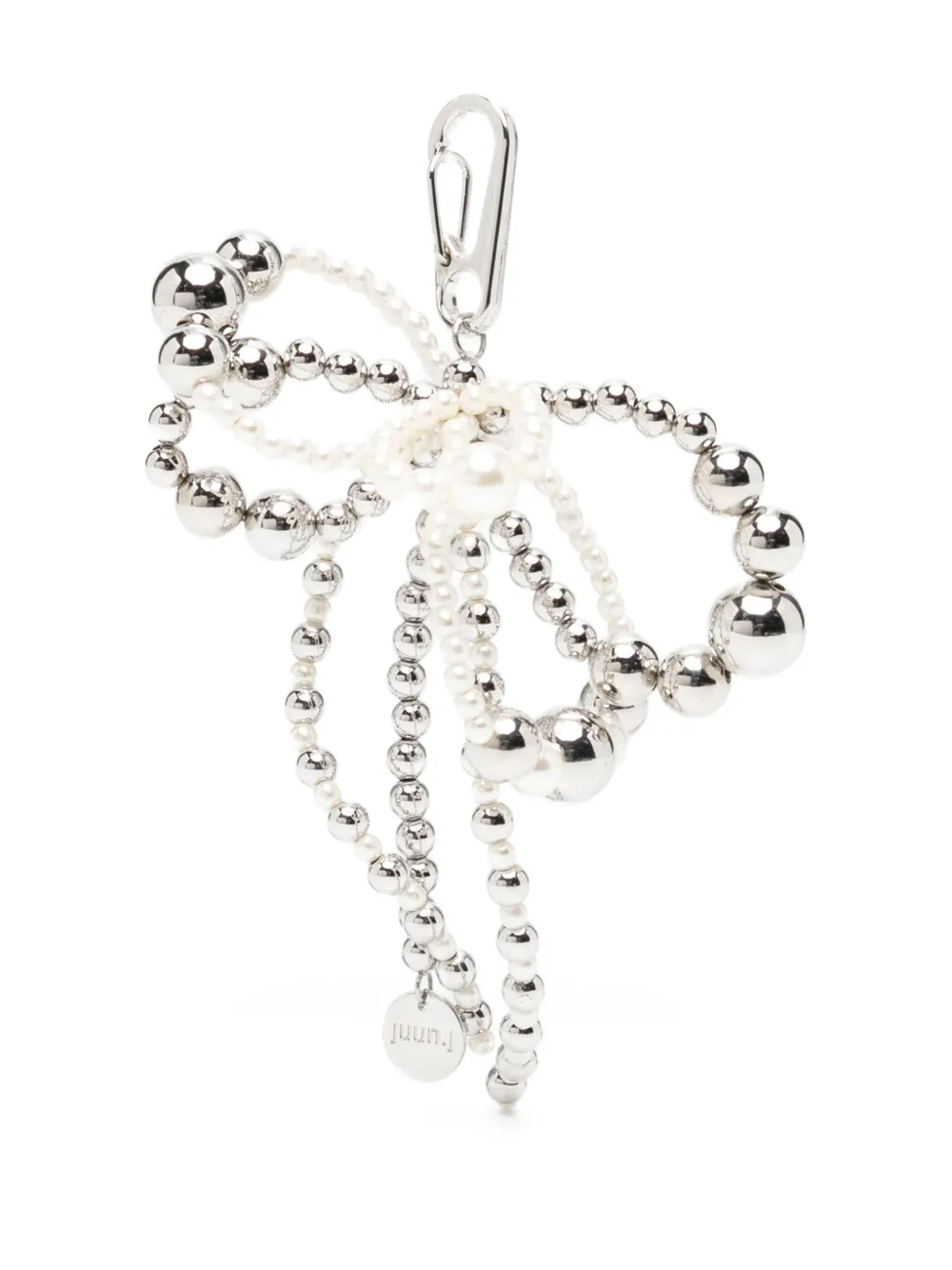 Juun.J ribbon beaded keyring | Silver | Image 1