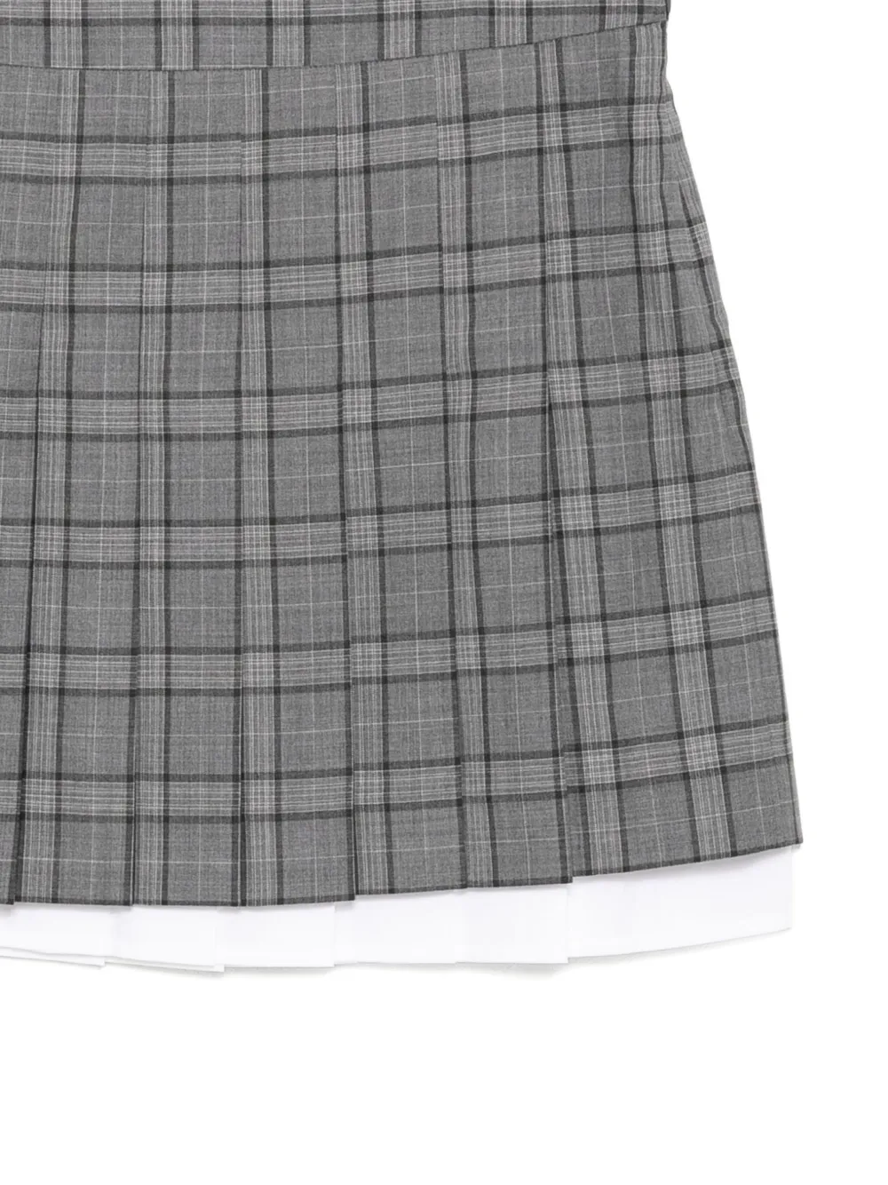 Juun.J Geruite wollen rok Grijs