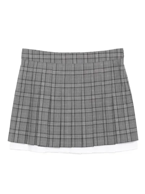 Juun.J wool checked skirt