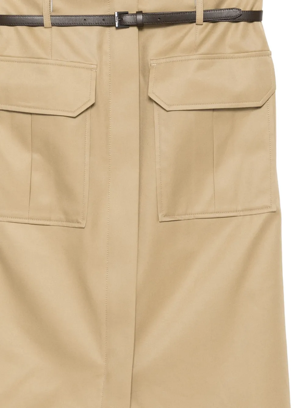 Judin Belted layered pleats midi skirt