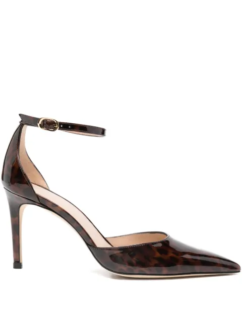 Stuart Weitzman 85mm leopard-print ankle-strap pumps