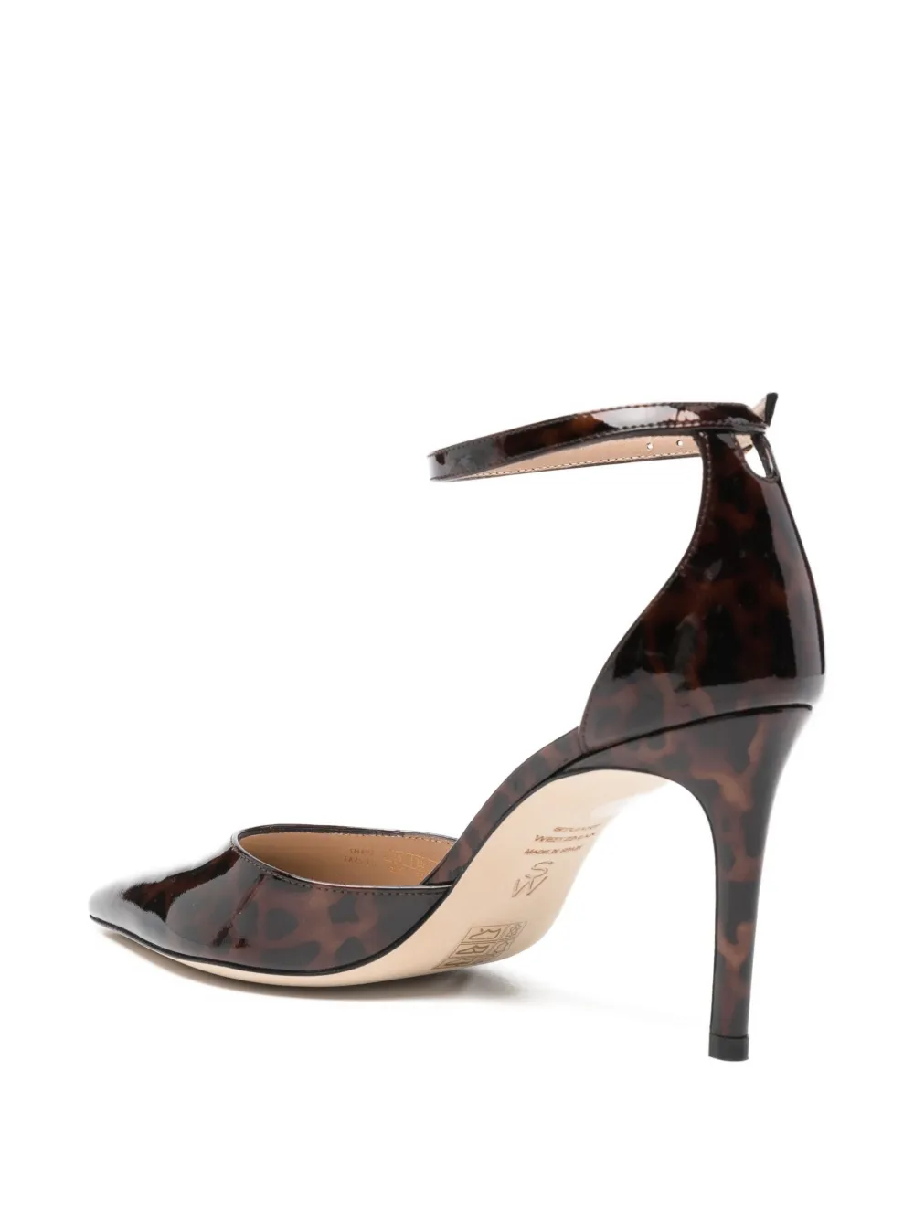 Stuart Weitzman 85mm leopard-print ankle-strap pumps Bruin