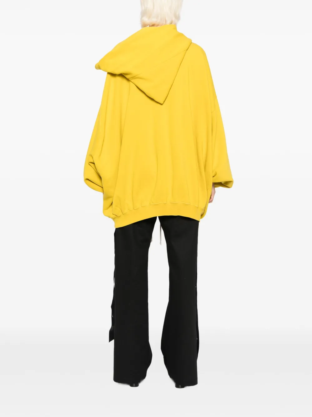 Rick Owens Drkshdw Exaggerated Cotton Hoodie In Yellow