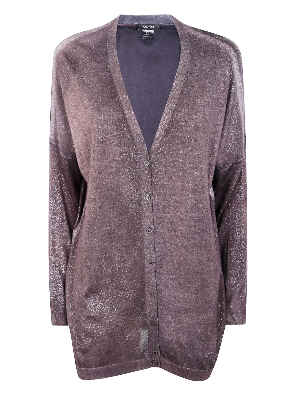 Avant Toi V-neck lurex cardigan | Brown | Image 1