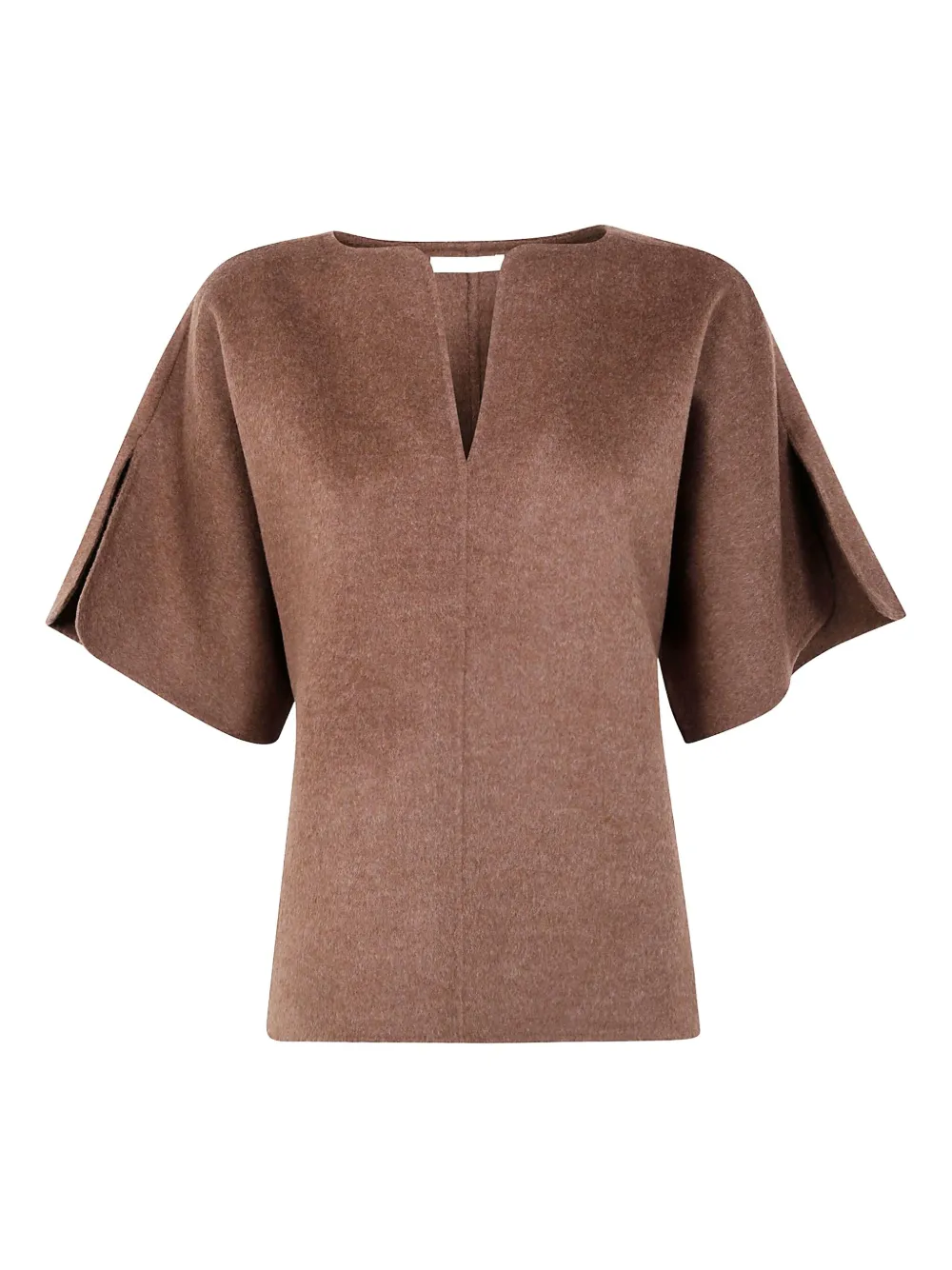 By Malene Birger Calle V-neck short-sleeve top | Brown | Image 1