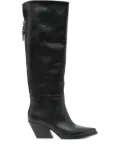 Elena Iachi zip-fastening pointed-toe boots - Black