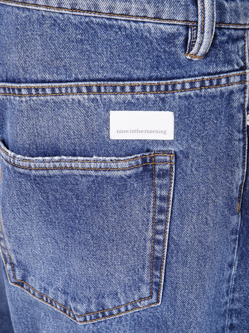 Nine In The Morning Faded-effect Cotton Jeans In Blue