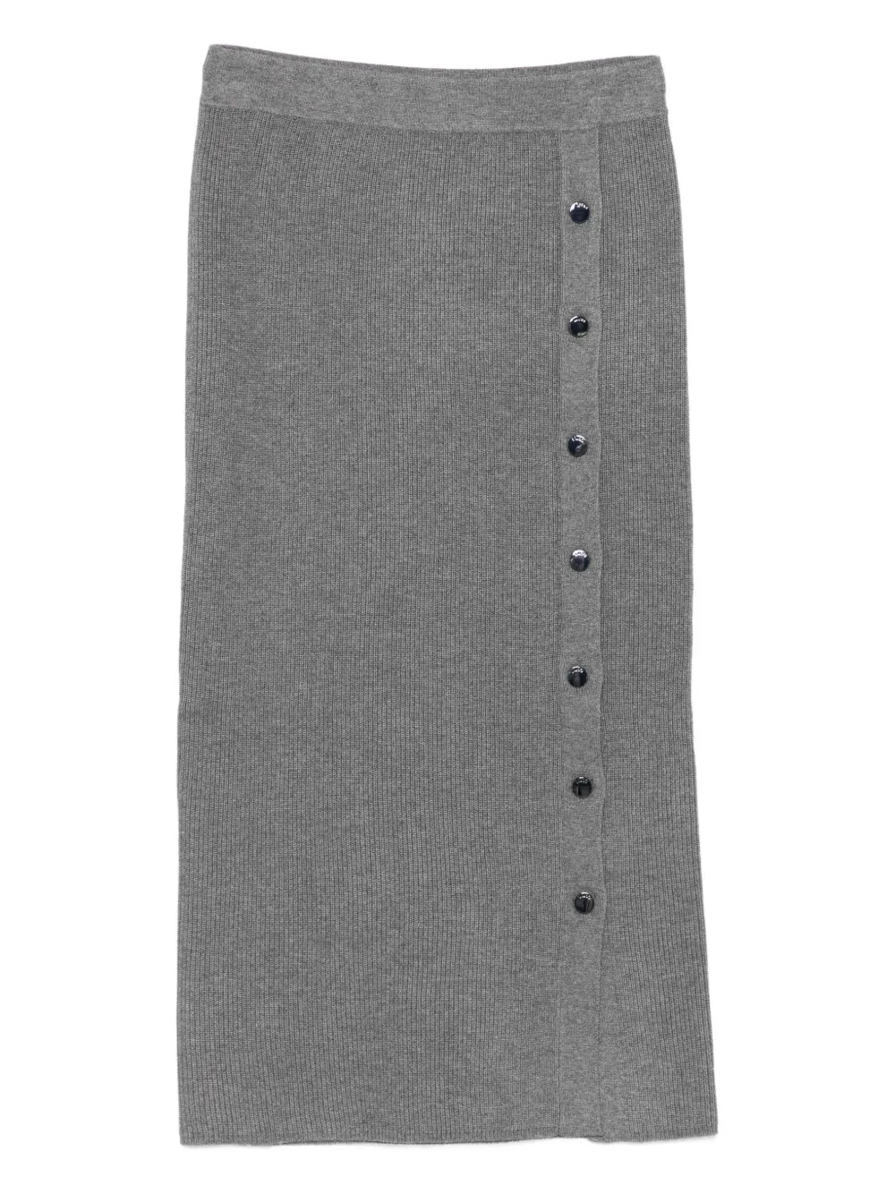 Liu •jo Ribbed Button-detail Skirt In Gray