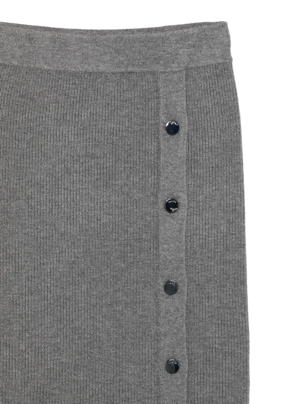Liu •jo Ribbed Button-detail Skirt In Gray