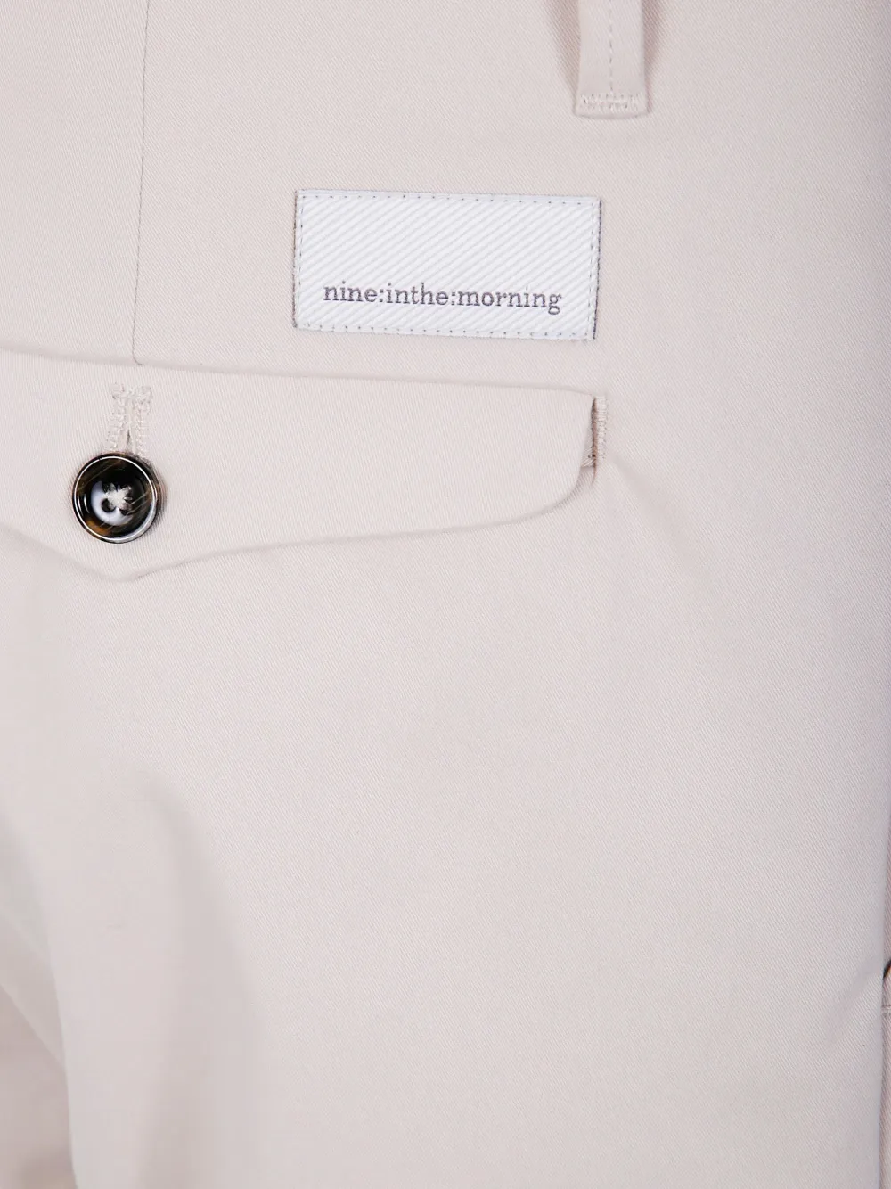 Nine In The Morning Button-fly Cotton Trousers In Neutral