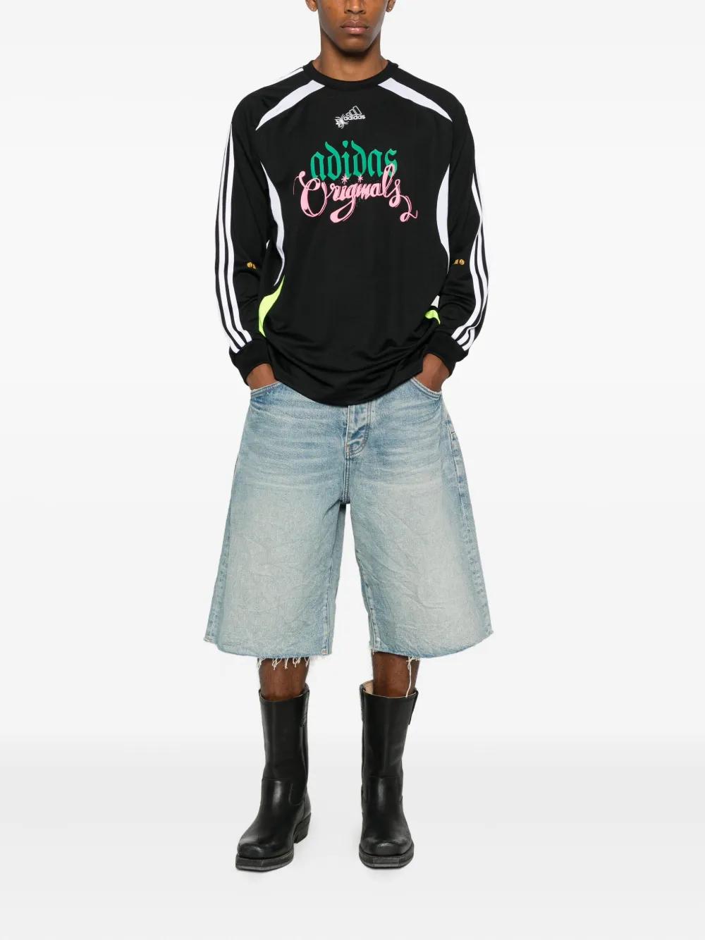 Adidas graphic-print sweatshirt - Zwart