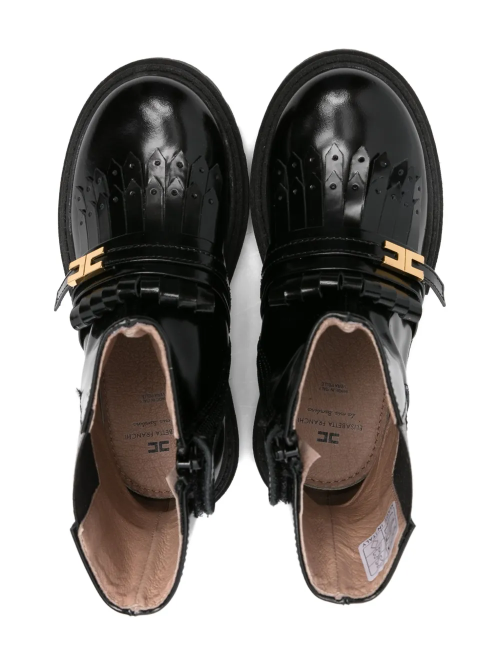 Elisabetta Franchi La Mia Bambina fringe-detail boots Black