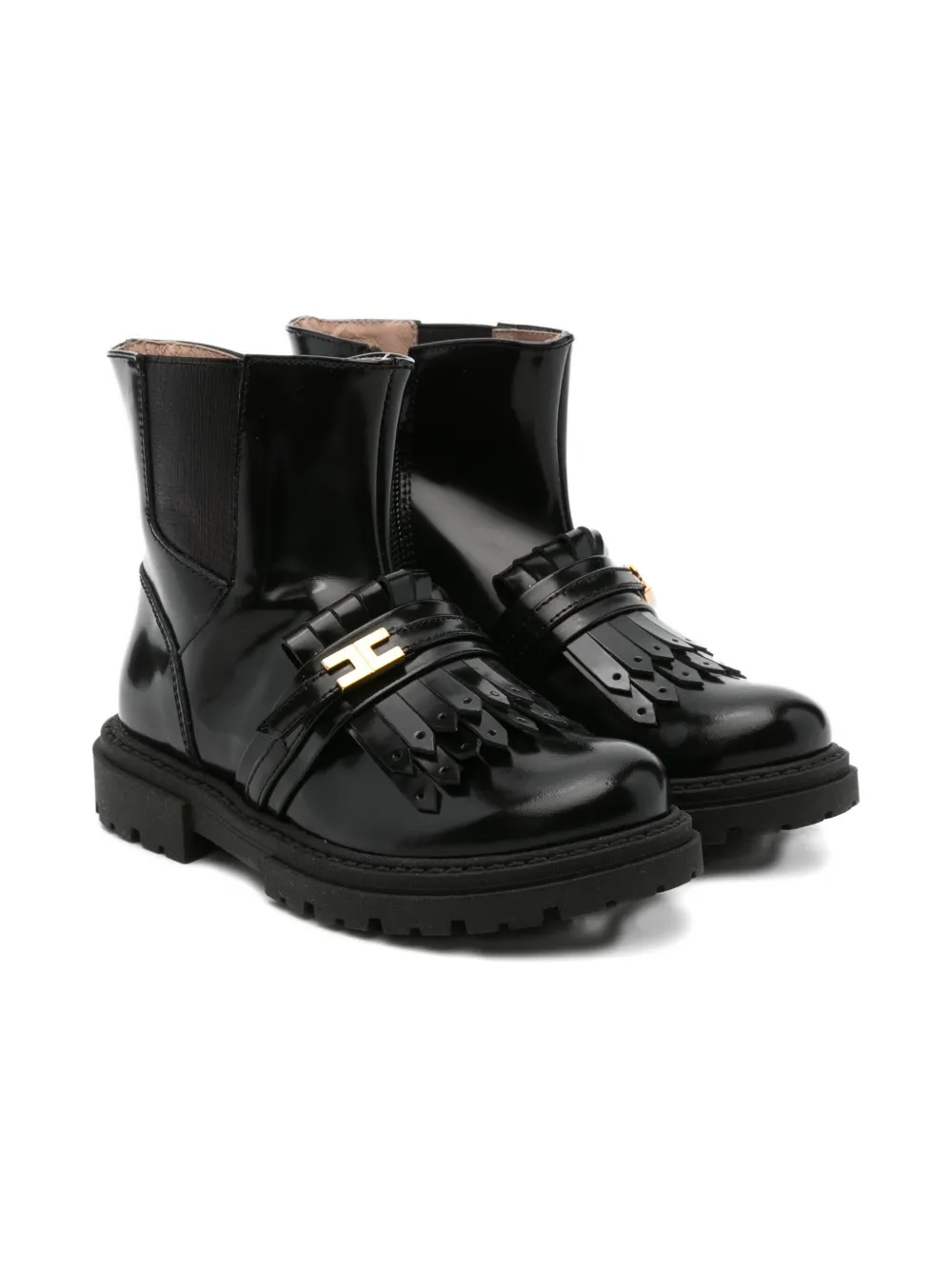 Elisabetta Franchi La Mia Bambina fringe-detail boots Black
