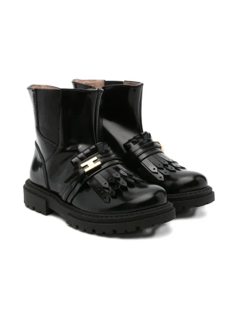 Elisabetta Franchi La Mia Bambina fringe-detail boots