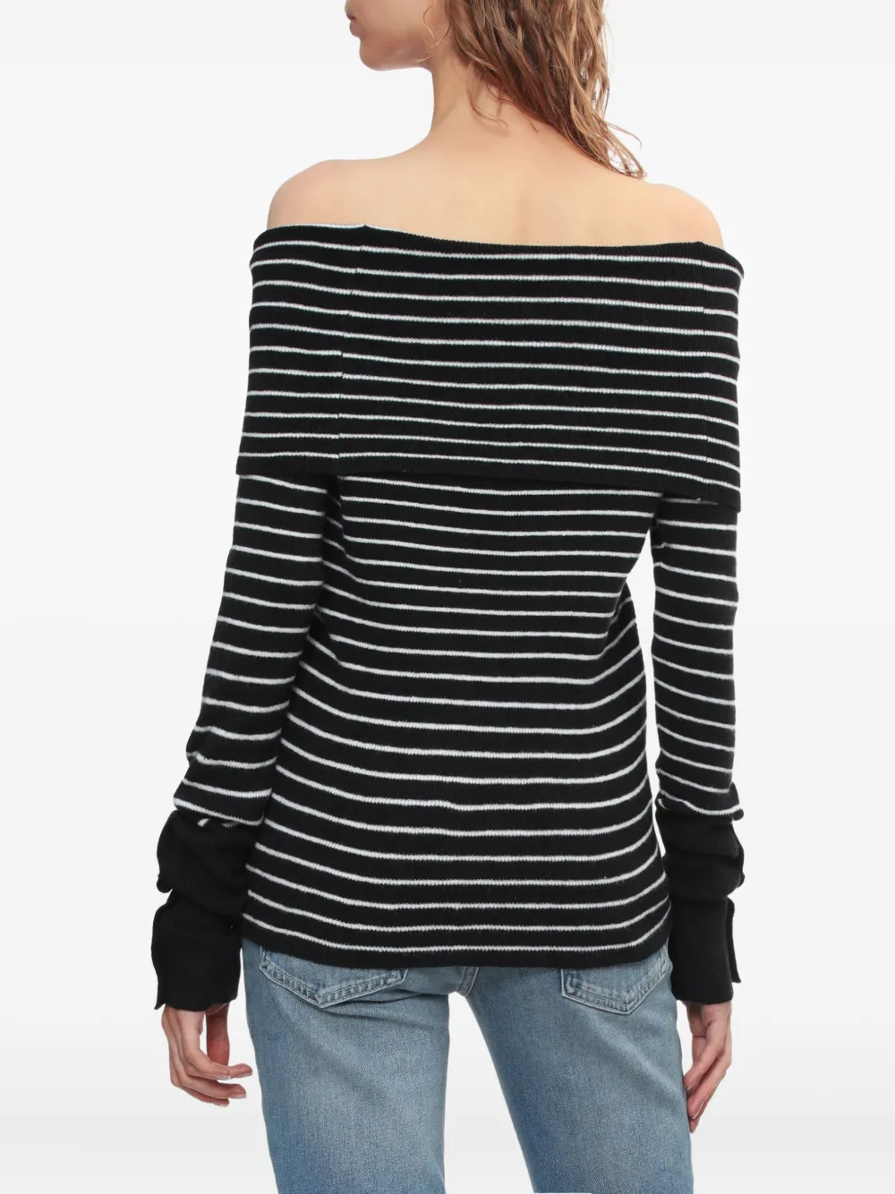 Free People Off-shoulder Striped Sweater In Multi