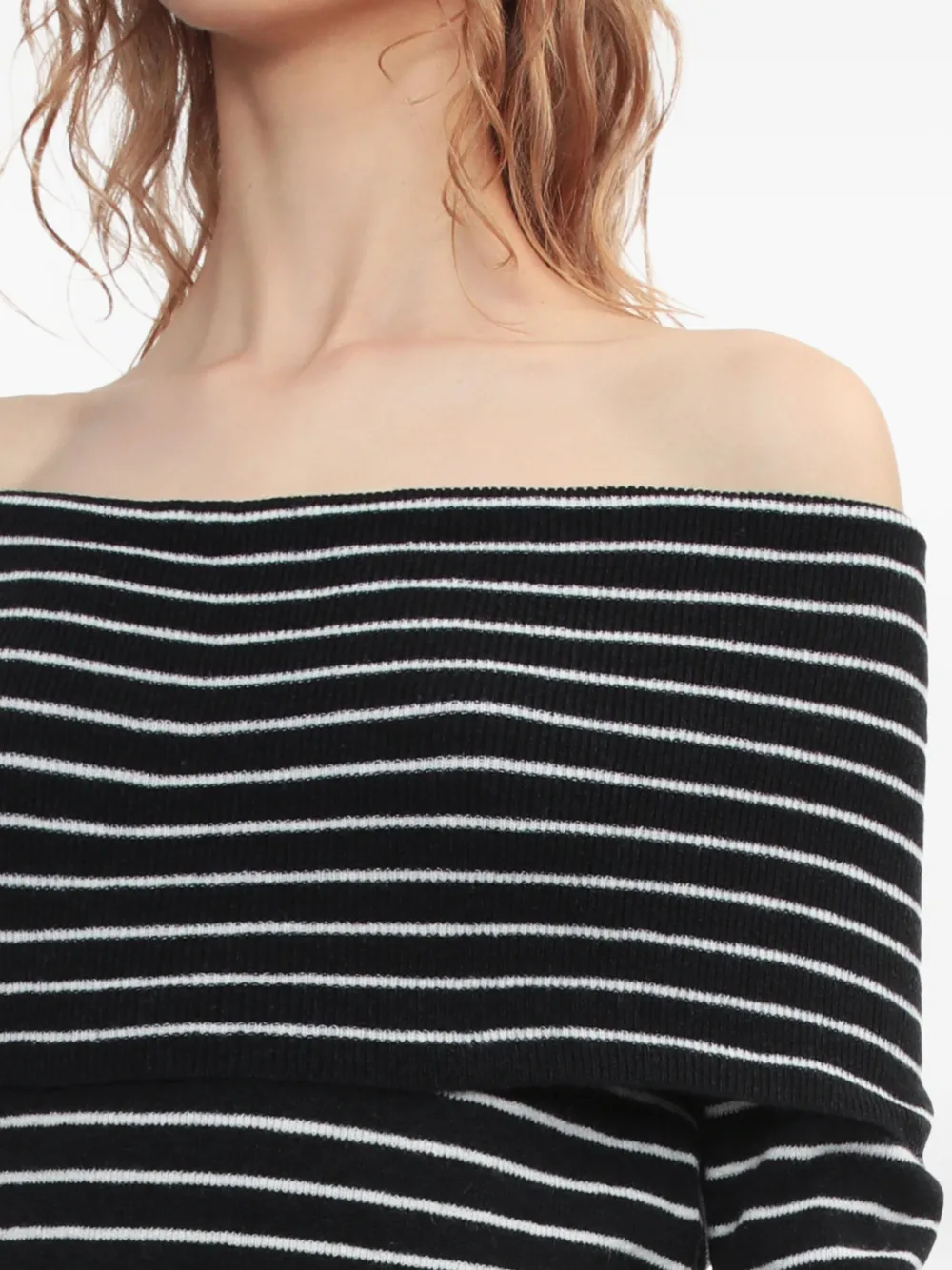 Free People Off-shoulder Striped Sweater In Multi