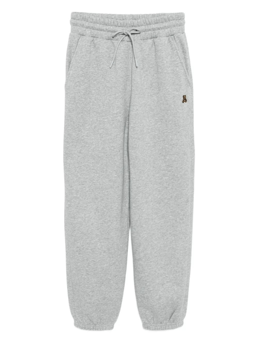 Izzue Bear-embroidered Trousers In Gray