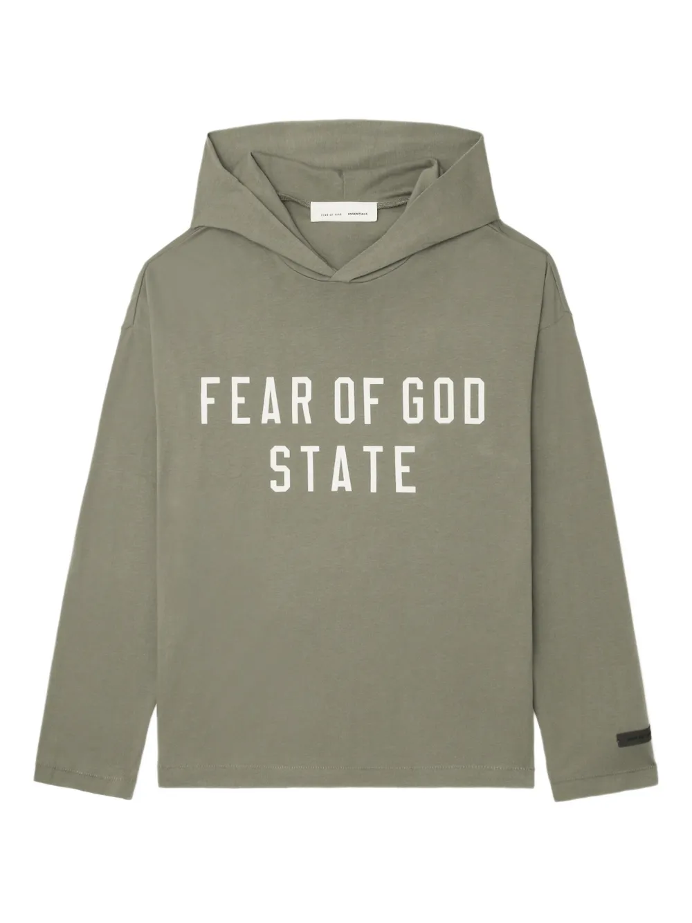 FEAR OF GOD ESSENTIALS logo-print hooded top - グリーン FEAR OF GOD ESSENTIALS logo-print hooded top - グリーン