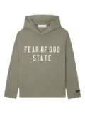 FEAR OF GOD ESSENTIALS logo-print hooded top - Green
