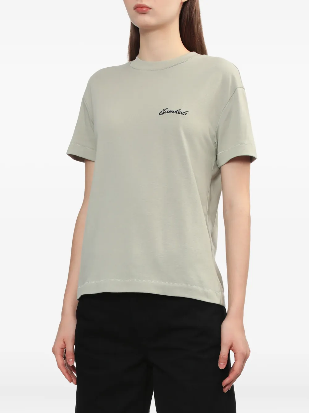 FEAR OF GOD ESSENTIALS T-shirt met geborduurd logo Groen