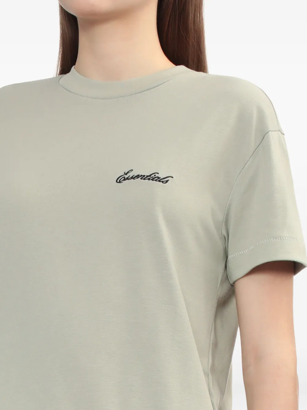 FEAR OF GOD ESSENTIALS T-shirt met geborduurd logo Groen