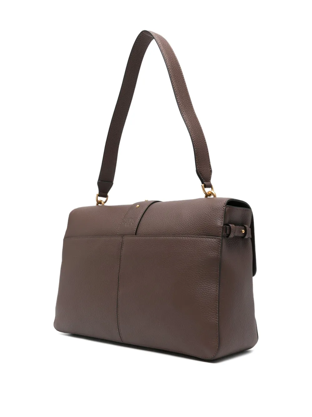 Pinko Leather Maxi Love Bag Slouchy Shoulder Bag In Brown
