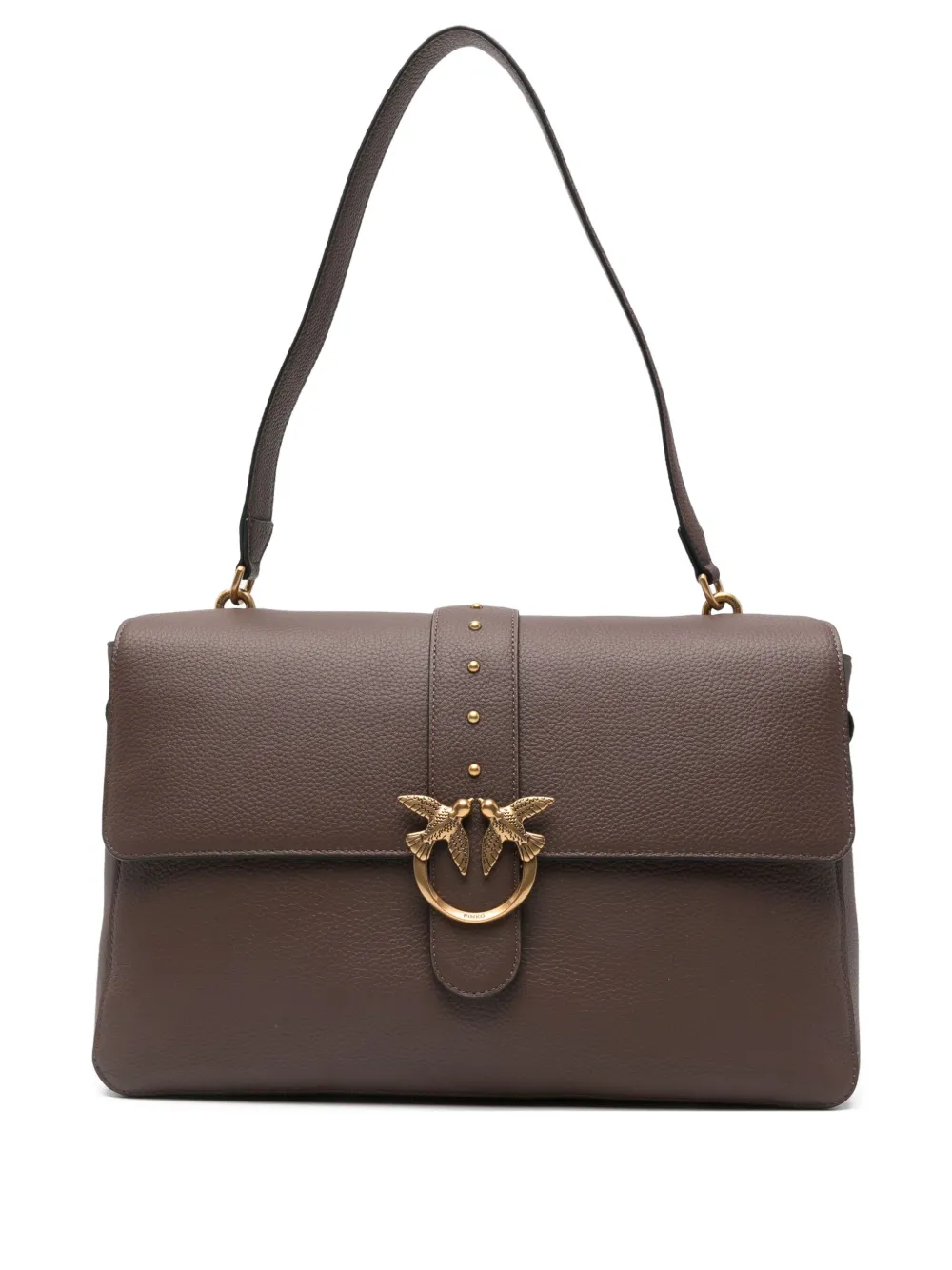 PINKO  Love One leather shoulder bag | Brown | Image 1