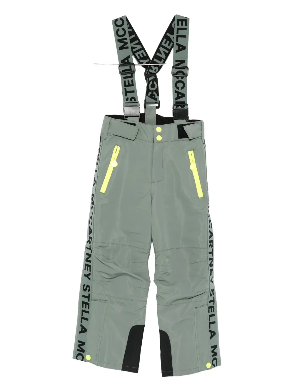 Stella Mccartney Logo-detail Suspender Ski Pants In Green