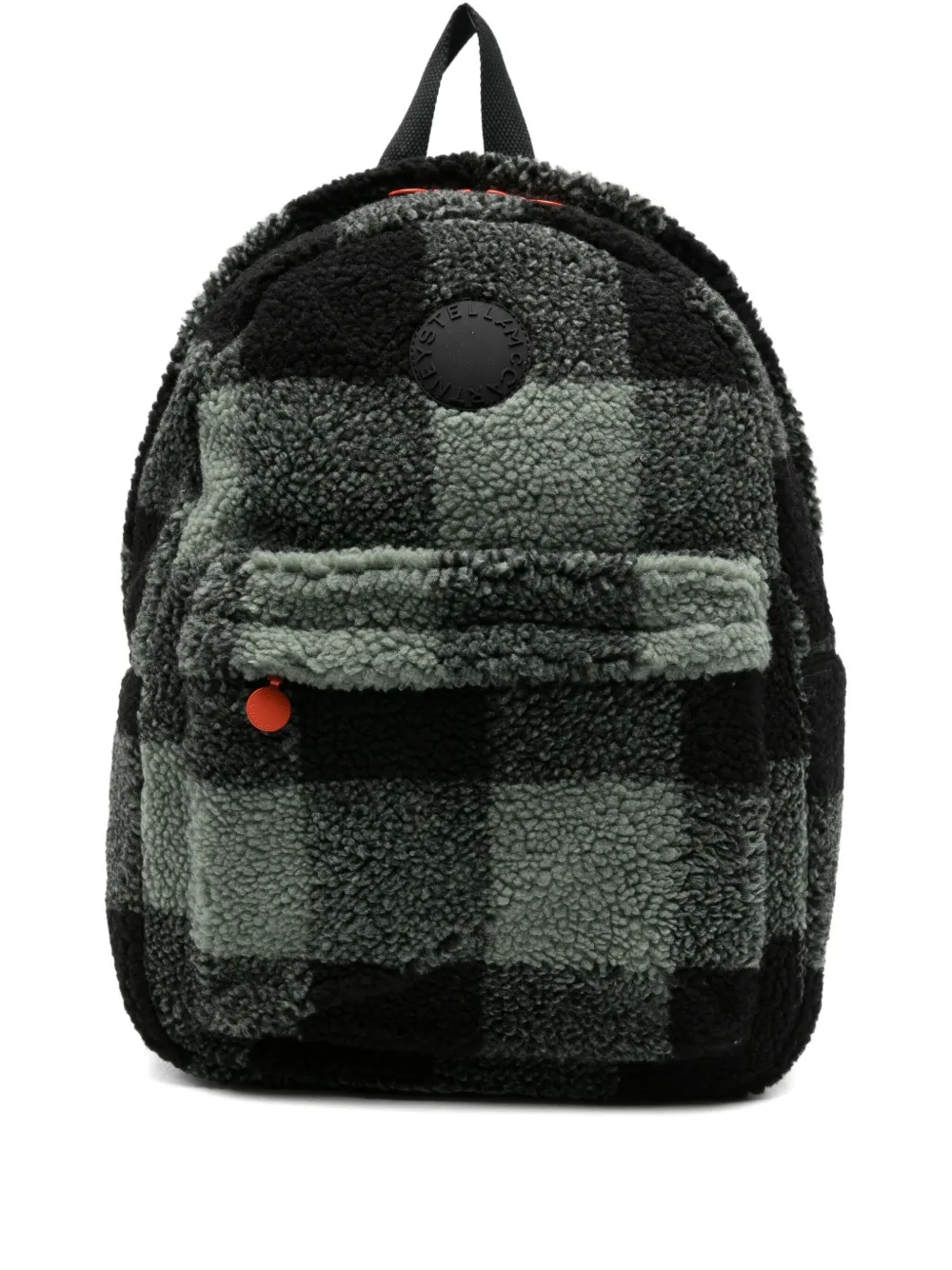 Stella McCartney Kids check-pattern teddy backpack | Green | Image 1