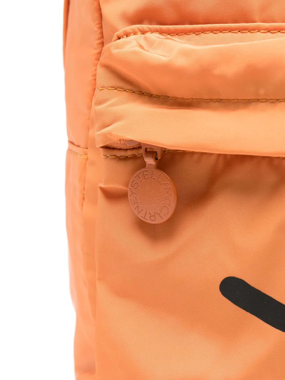 Stella Mccartney Face-detail Backpack In Orange