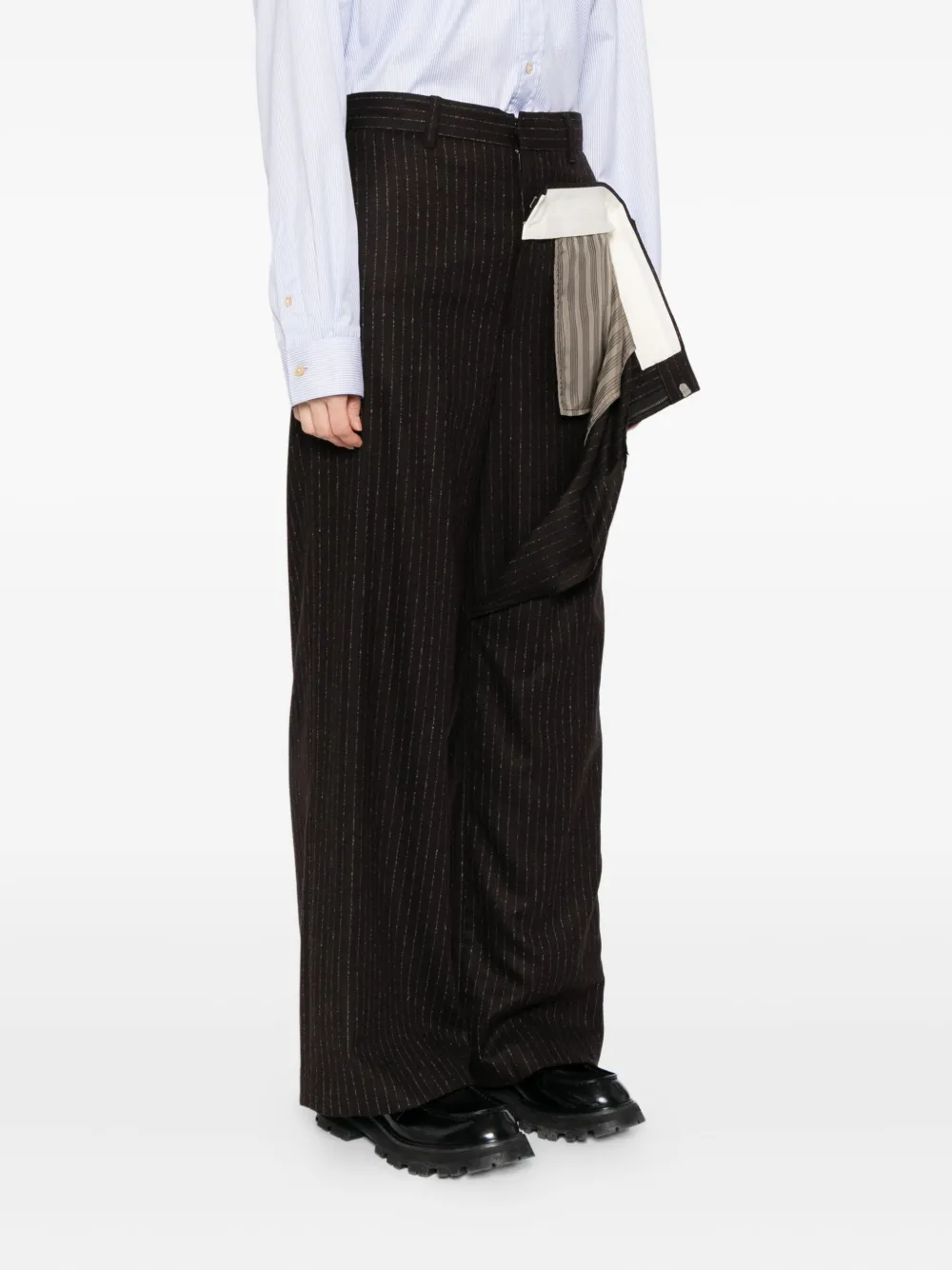 Moohong Layered Trousers In Brown