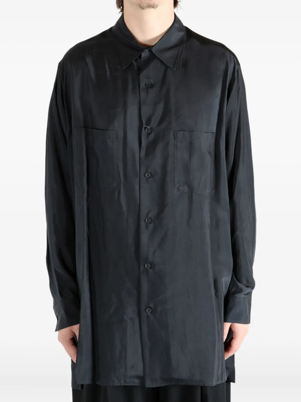 Yohji Yamamoto Katoenen overhemd Zwart