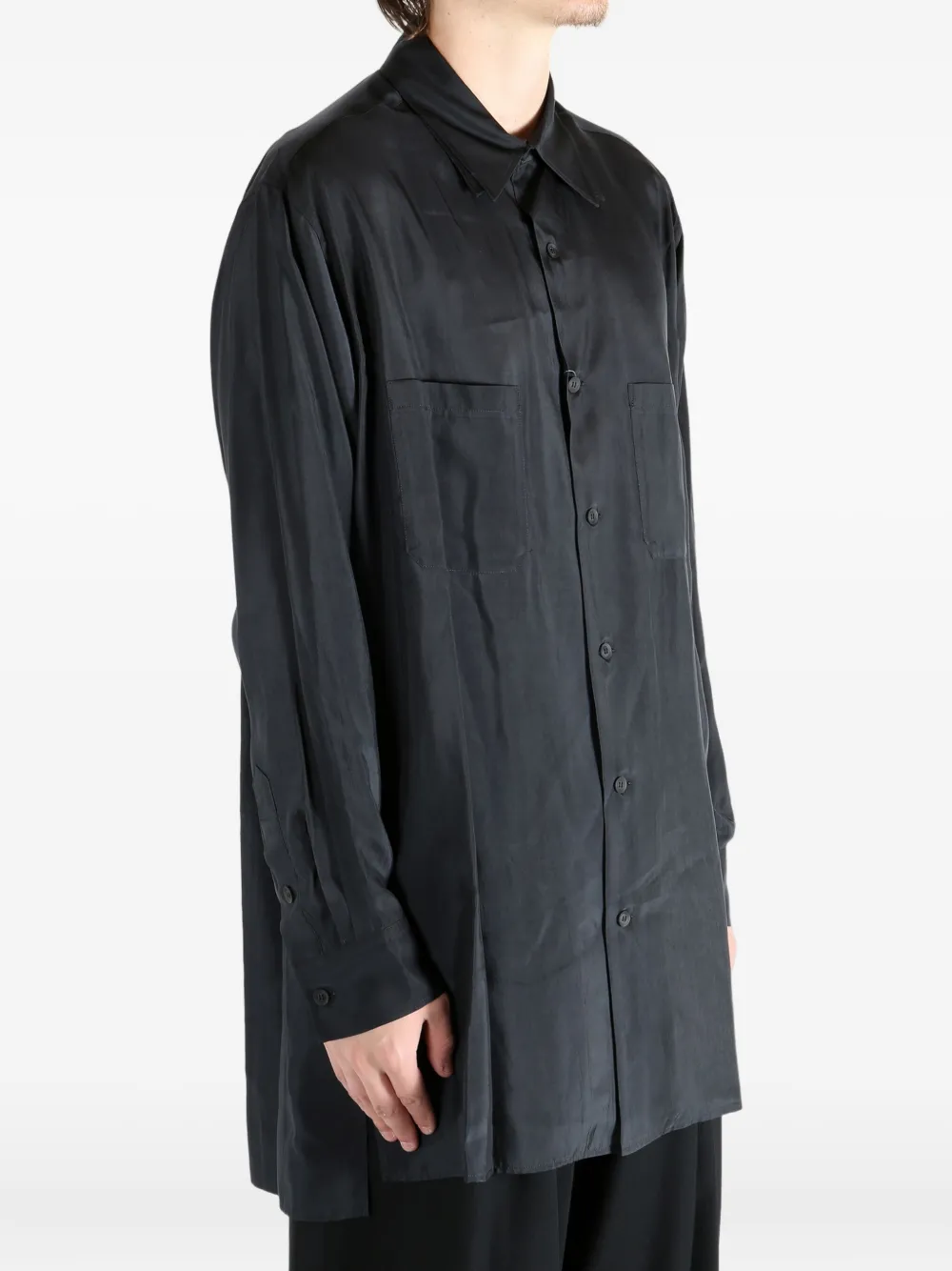 Yohji Yamamoto Katoenen overhemd Zwart
