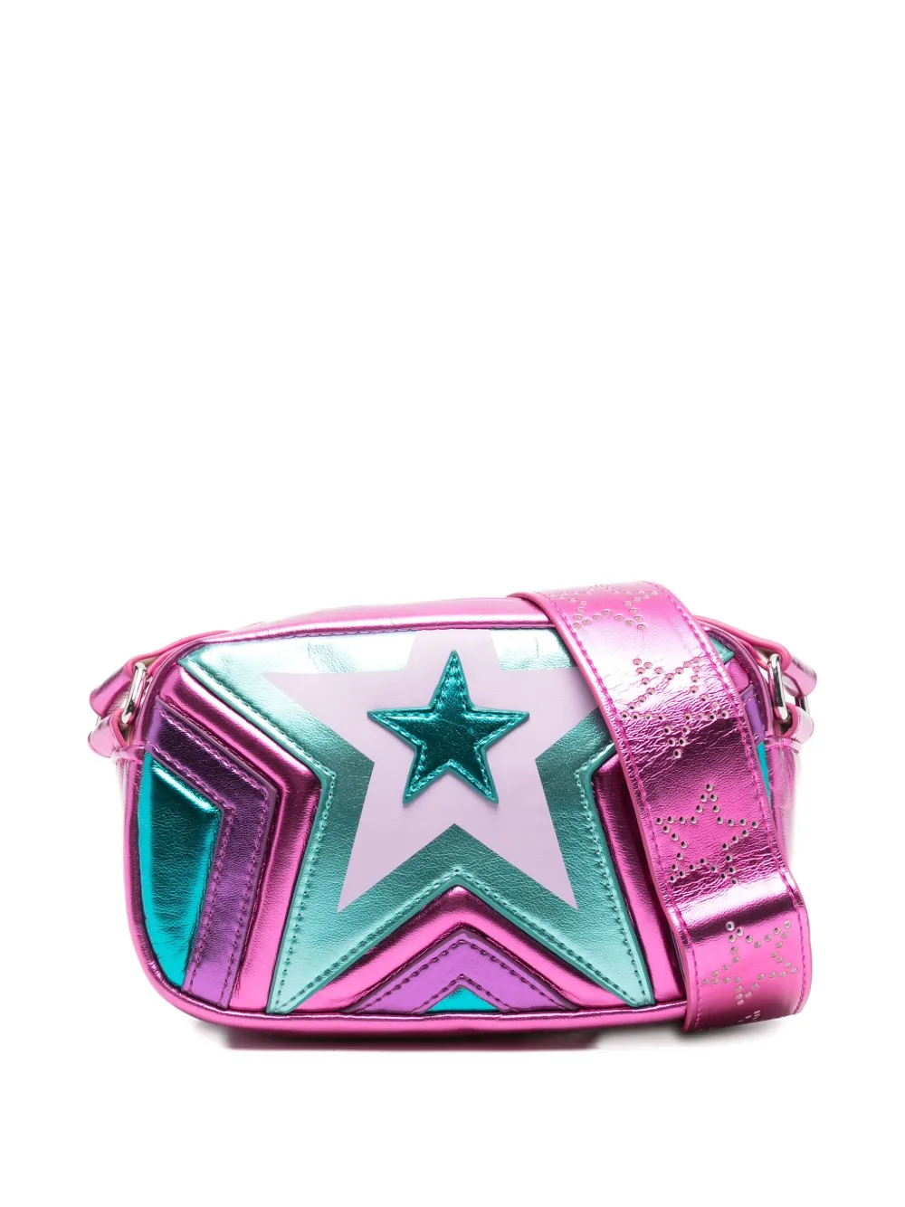 Stella McCartney Kids star-applique metallic shoulder bag | Pink | Image 1