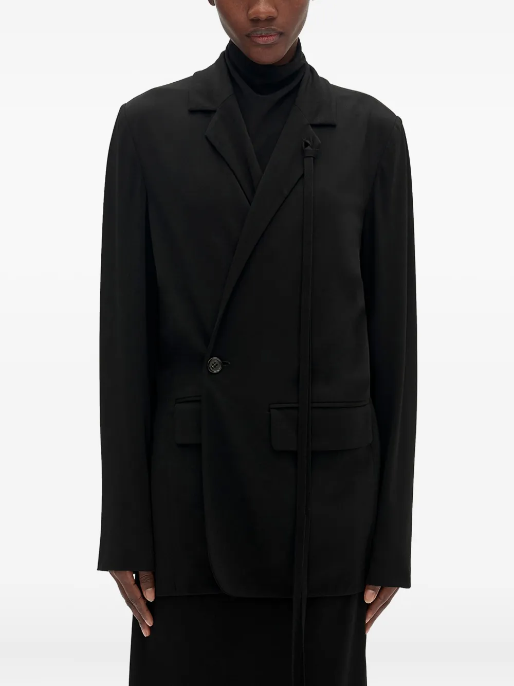 Ann Demeulemeester wrap-tie jacket - Nero