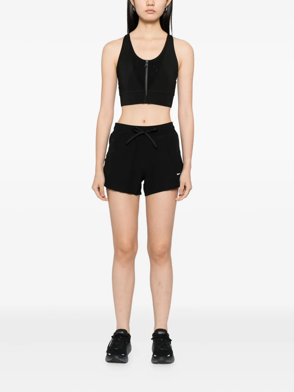 TEAM WANG design Performance shorts met logoprint Zwart