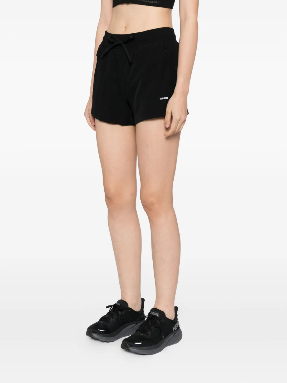 TEAM WANG design Performance shorts met logoprint Zwart
