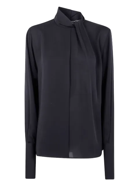 TOM FORD asymmetric-neck keyhole blouse