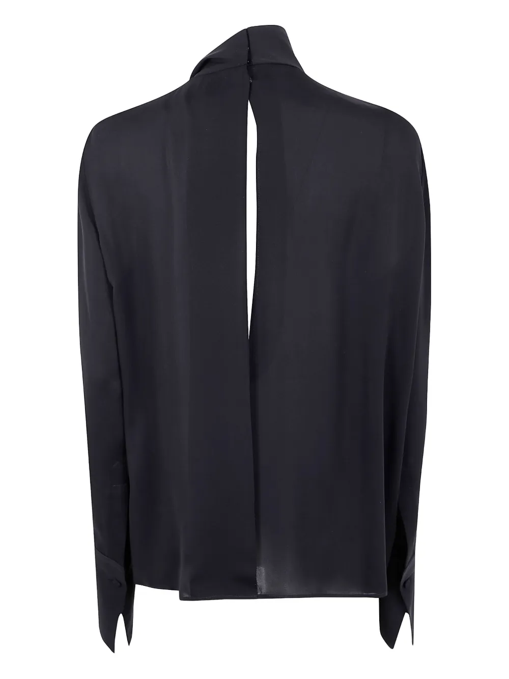 TOM FORD asymmetric-neck keyhole blouse - Zwart