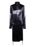 Ann Demeulemeester print-detail silk long-sleeves shirt - Black