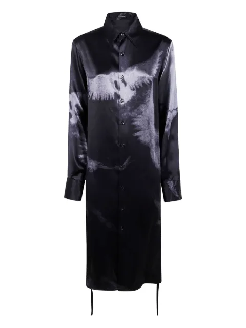 Ann Demeulemeester print-detail silk long-sleeves shirt